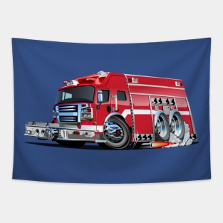 Cartoon Fire Truck Tapestry