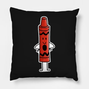 Red Color Crayon Pillow