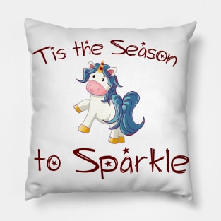 Christmas Unicorn: Tis the Season to Sparkle Pillow