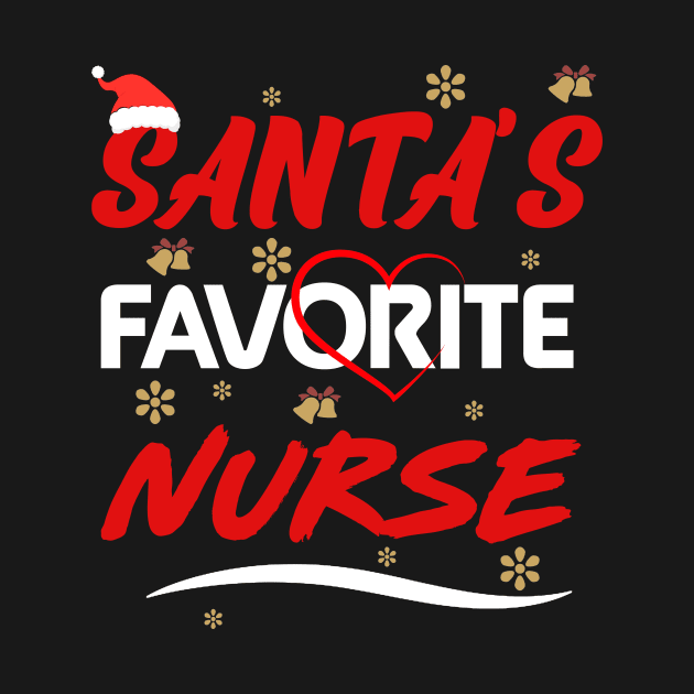 Funny Santa's Favorite Nurse Christmas by Flipodesigner