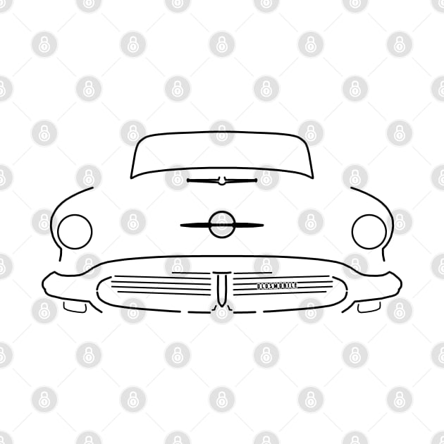 Oldsmobile Starfire 1956 American classic car outline graphic (black) by soitwouldseem