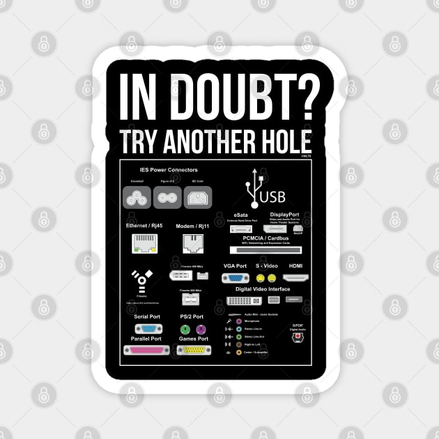When in Doubt, try Another Hole Funny Humor T-Shirt Tee Magnet by creative