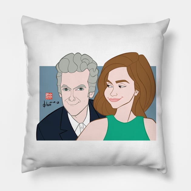 The Doctor and Clara Pillow by howardshum