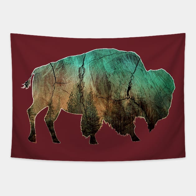 Buffalo Bison on the Prairie Tapestry by MerchFrontier