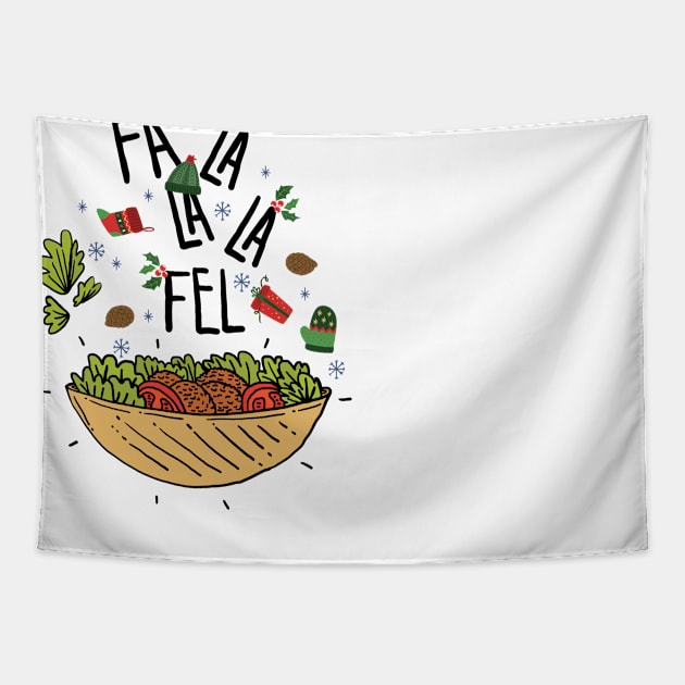 Vegan Christmas Men Women Vegetarian Falafel Ugly Christmas Tapestry by KsuAnn