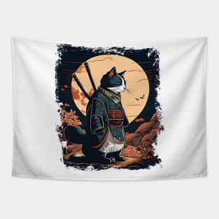 Japanese Cat Samurai Katana Catana - Love Cats Tapestry