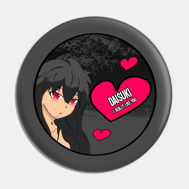 Daisuki - I really like you Anime Valentine Pin by HCreatives