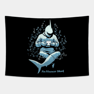 The Fin-Fluencer | A Shark T-Shirt Tapestry