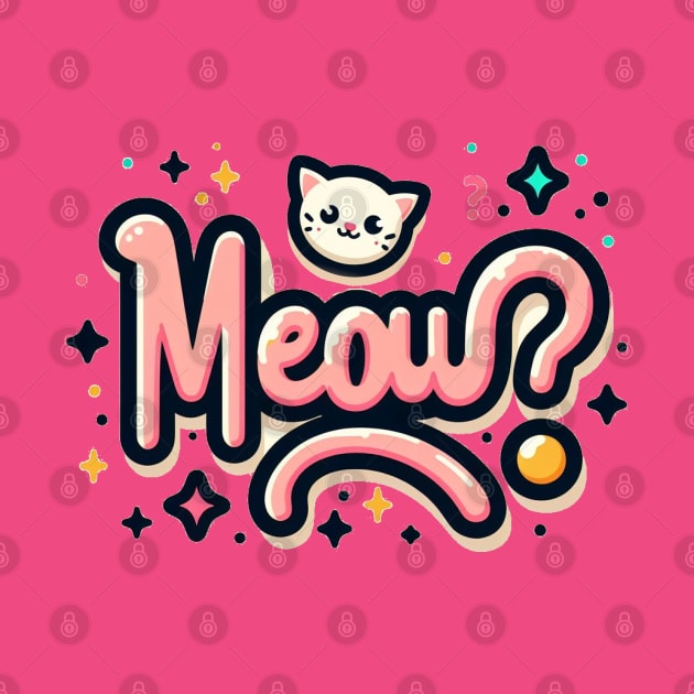 Cat meowing by NeneTees