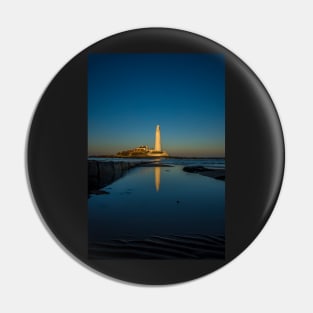 St Marys Lighthouse reflections Pin