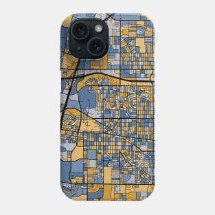 Albuquerque Map Pattern in Blue & Gold Phone Case