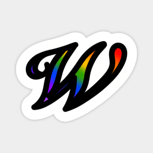 Rainbow Cursive Letter W Magnet