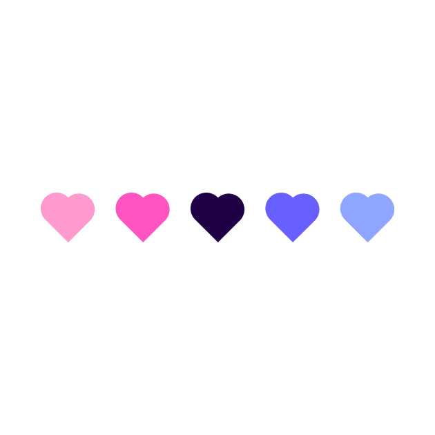 Bi+ Hearts Omnisexual Flag (Solid) by opalaricious