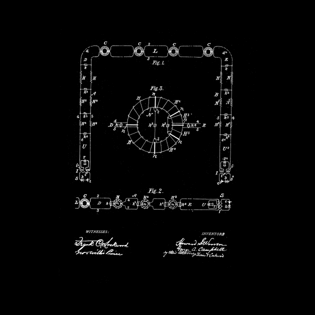 loaded electric circuit Vintage Patent Drawing by TheYoungDesigns