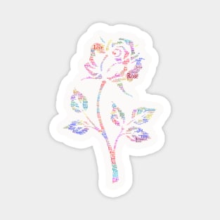 Flower Rose Silhouette Shape Text Word Cloud Magnet