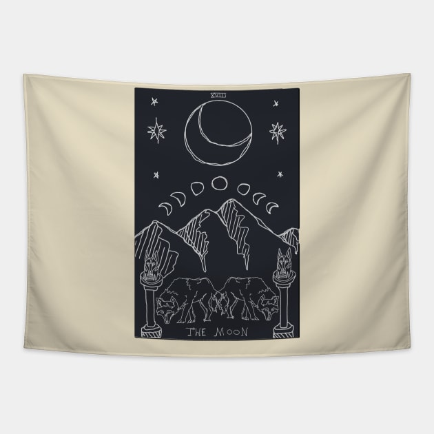Moon Tarot Design Tapestry by bailezell