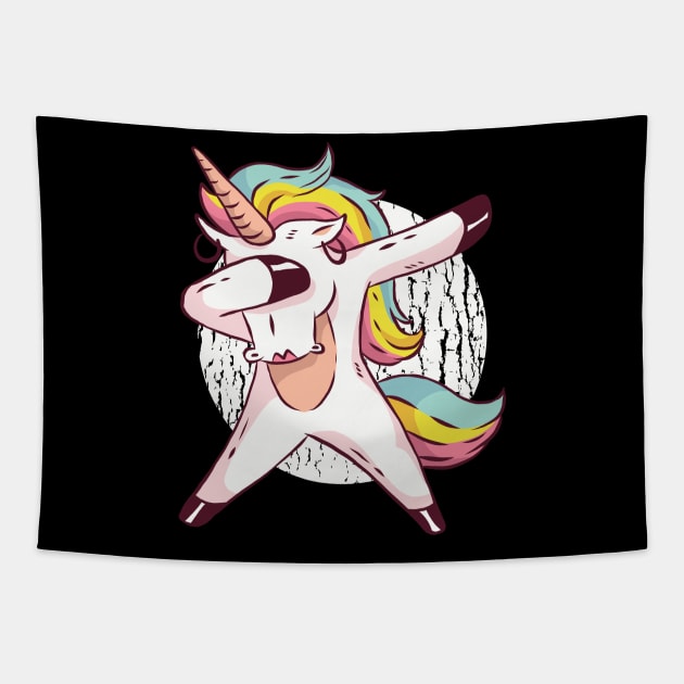 Unicorn Dab Dabbing Tapestry by LR_Collections