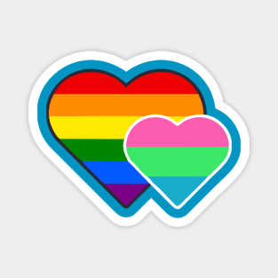 Polysexual Double Heart Magnet