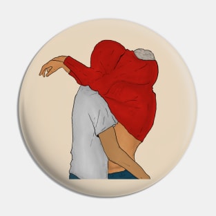 Couple giving a kiss Pin