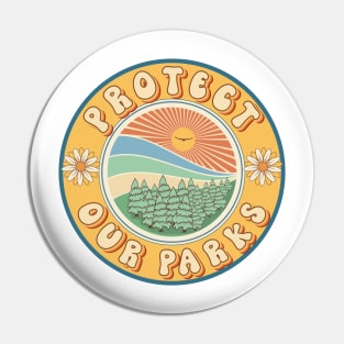 PROTECT OUR PARKS GROOVY STYLE Pin