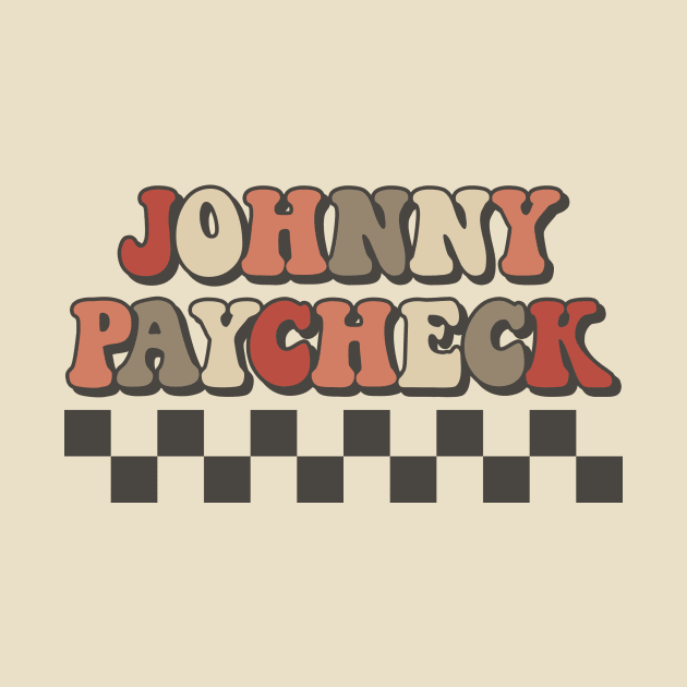 Johnny Paycheck Checkered Retro Groovy Style by Lucas Bearmonster