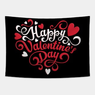 Happy Valentine's Day Red Heart For Women Men Gifts 2024 Tapestry