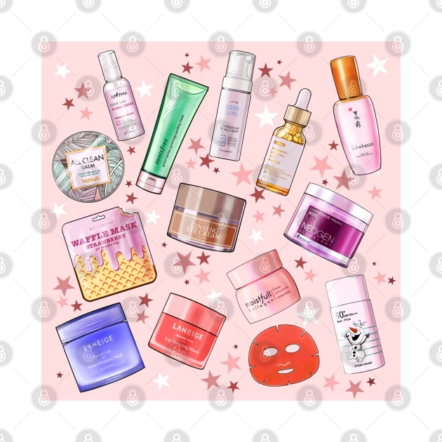 Korean Skincare Pattern by artbysavi