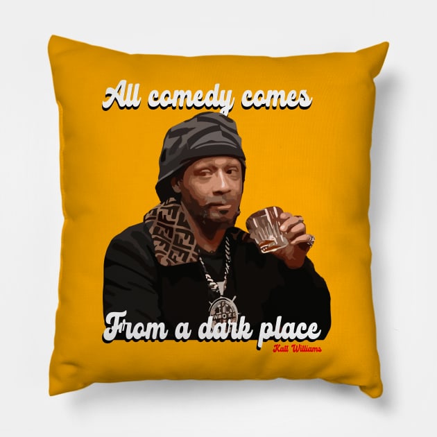 All comedy comes from a dark place. Katt Williams Pillow by bmron