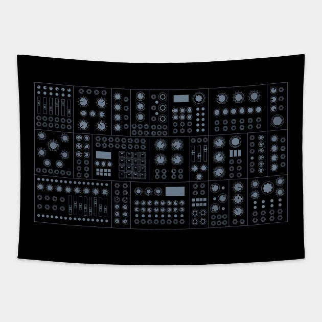 Modular Synthesizer 2 Grey Tapestry by Atomic Malibu