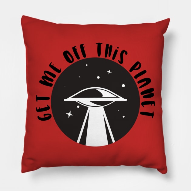 Funny UFO Space Alien Pillow by Imp's Dog House