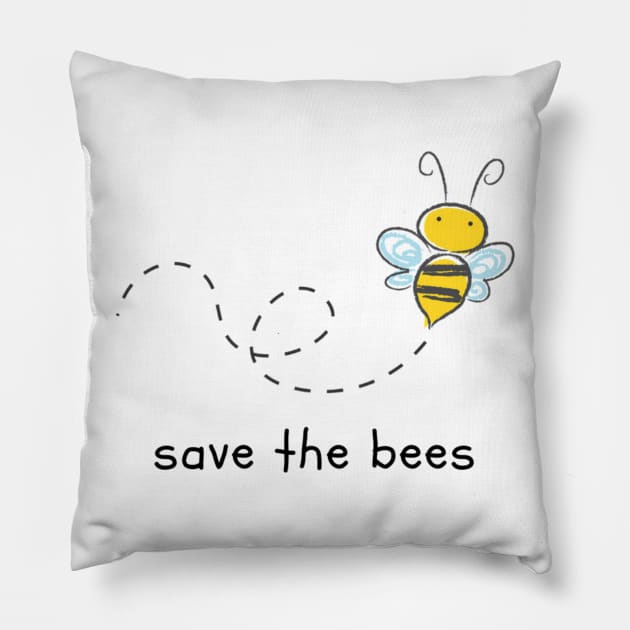 Save the Bees Pillow by NoColorDesigns