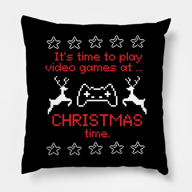 It's time to play video games at Christmas time Pillow by InnerYou