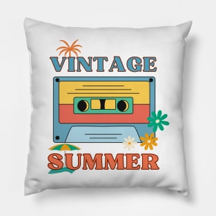 Nostalgic Melodies: Vintage Summer Vibes Pillow