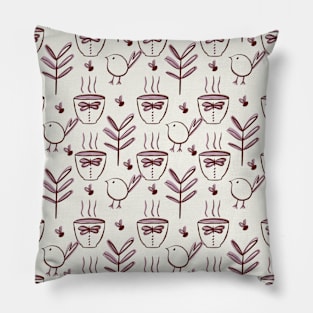 Cup of Green Tea (Purple) Pillow