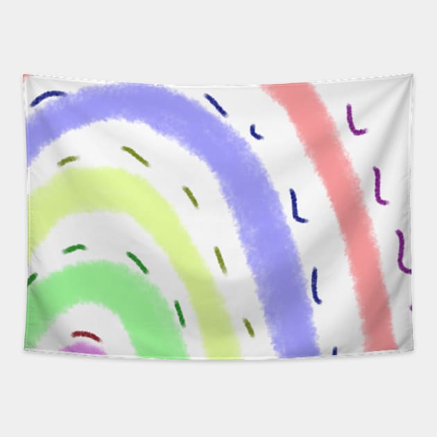 Colorful watercolor rainbow art Tapestry by Simplecooldesignss