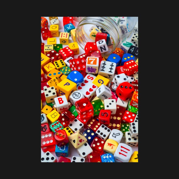 Colorful Pile Of Dice by photogarry