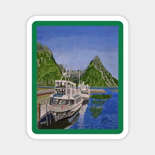 Cruise ships in Milford Sound, New Zealand Magnet