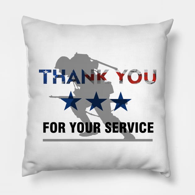 Memorial Day Thank You For Your Service Graphic Design Pillow by AdrianaHolmesArt