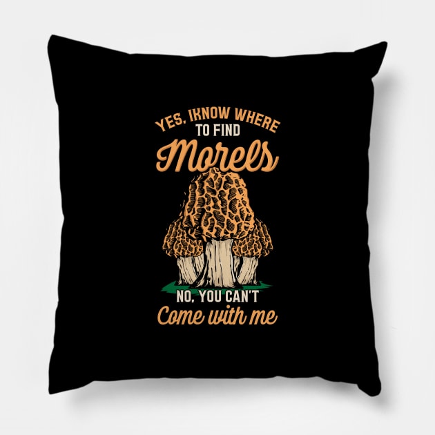 Mushroom Hunting design for a Morel Hunter Pillow by biNutz