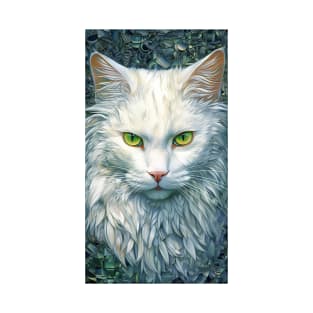 White Cat with Green Eyes T-Shirt