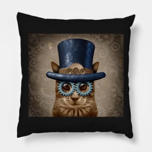 Steam Punk Vintage Cat Pillow