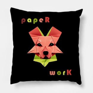 Geometric dog abstract and colorful origami style Pillow