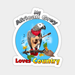 African Grey Congo Parrot Loves Country Magnet