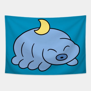 Little Crescent Moon Waterbear Tapestry