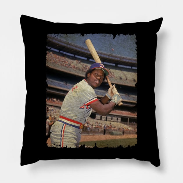 Lenny Randle in Texas Rangers Pillow by anjaytenan