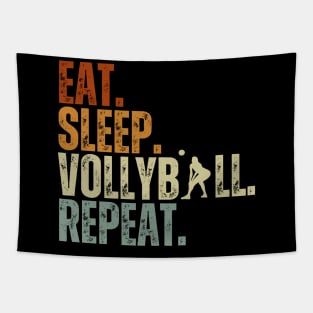 Eat Sleep Volleyball Repeat Kids Adult Women Retro Vintage Tapestry