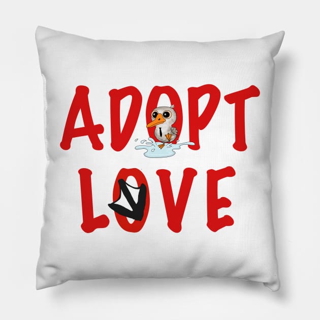 Adopt Love! - Mr. Dooby, the Toulouse Goose! Pillow by HappyWings