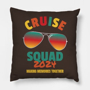 Cruise Squad 2024 - Retro Style Pillow