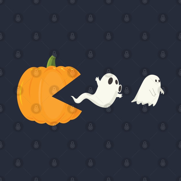 Pumpkin Eating Running Ghosts by kevenwal