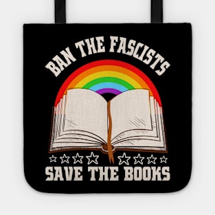 Womens Ban The Fascists Save The Books Funny Book Lovers Tote